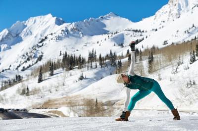 Person Practicing Yoga in Winter Weather – Free Download