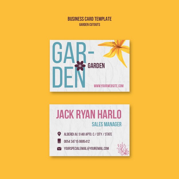 Garden Cutouts Business Card Template Design – Free to Download