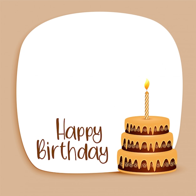 Happy Birthday Card Design Featuring Cake and Text Space – Free Download