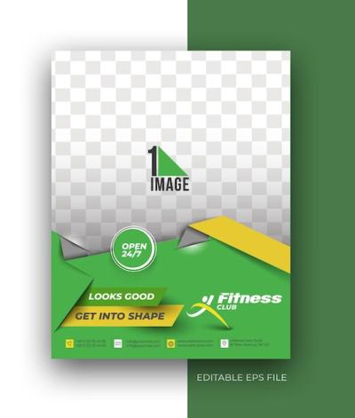 Fitness Club A4 Brochure Flyer Poster Design Template – Free Download