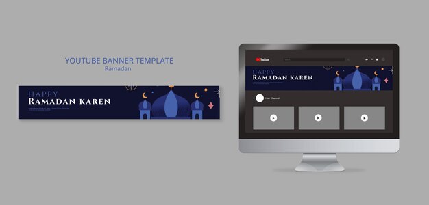 Ramadan Celebration YouTube Banner Template – Free to Download