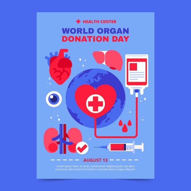 World Organ Donation Day Flat Poster or Flyer – Free Download