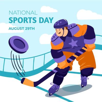 Hand Drawn National Sports Day Illustration – Free Download