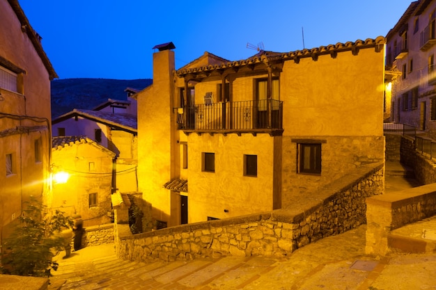 Narrow Street of an Old Spanish Village on a Summer Night – Free Download