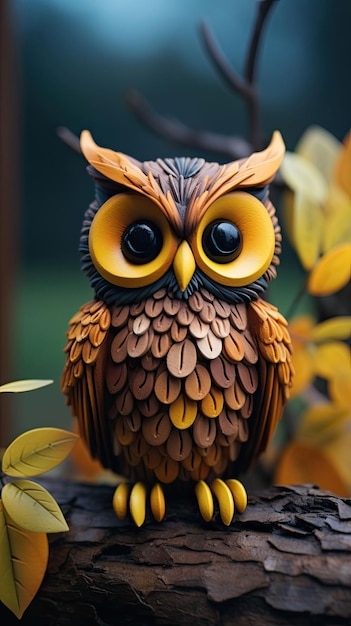 Owl Animal Character Craft – Free Download of Isolated Studio Background Stock Photo