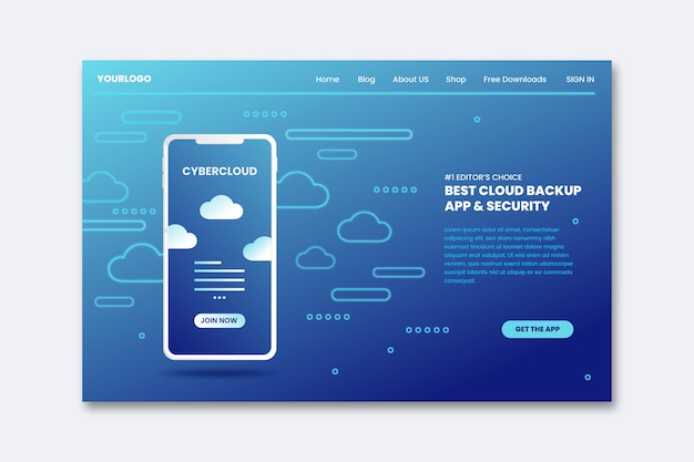 Smartphone Landing Page Vector Template – Download Free Stock Photo