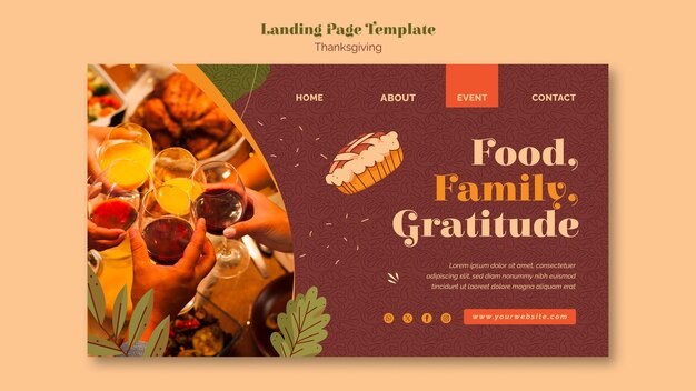 Thanksgiving Celebration Landing Page Template – Free Download