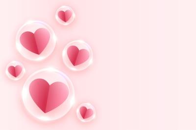 Valentine’s Day Greeting Background with Hearts and Bubbles – Free Download