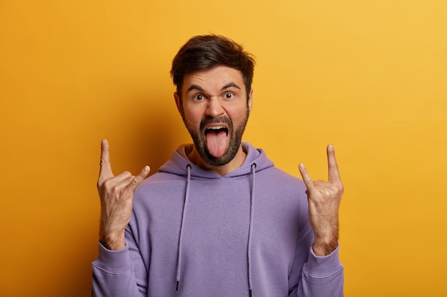 Bearded Hipster Rocking Out at a Party – Free Stock Photo for Download