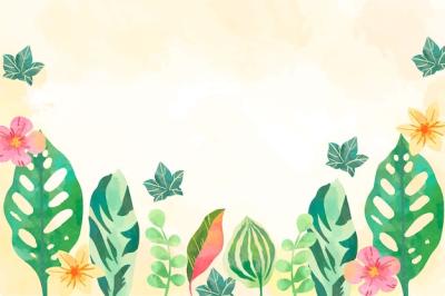 Watercolor Tropical Leaves Background – Free Download