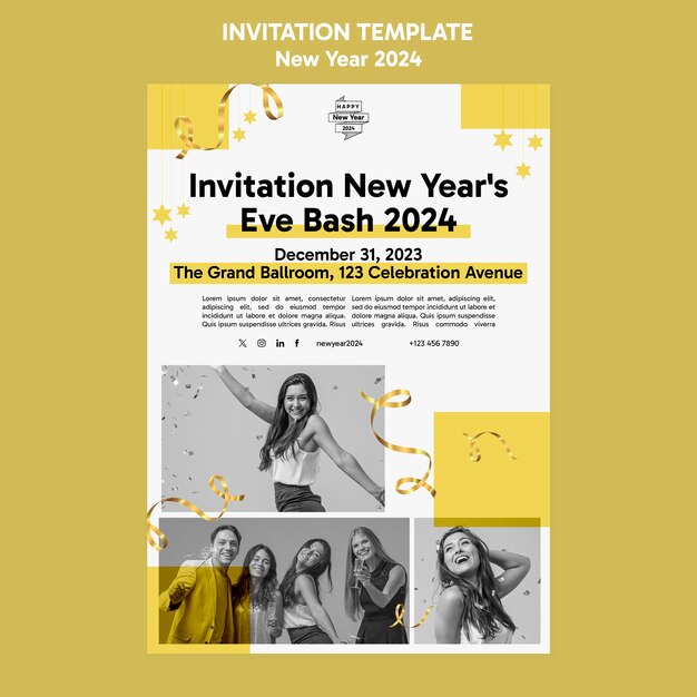 New Year 2024 Template Design – Free Download