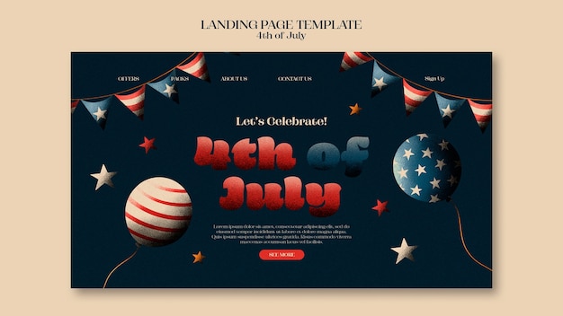 4th of July Celebration Landing Page Template – Free Download