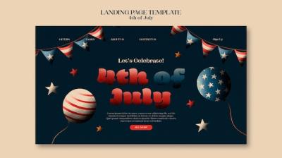 4th of July Celebration Landing Page Template – Free Download