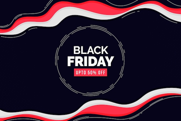 Flat Wavy Black Friday Background – Free Download