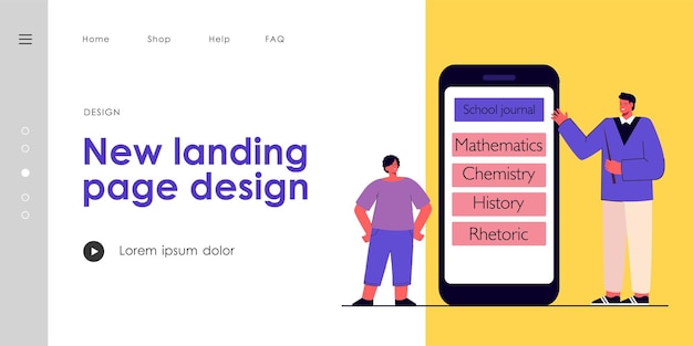 Educational Concept: Teacher Demonstrating School Journal on Mobile App – Free Download
