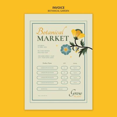 Botanical Garden Invoice Template – Free Download, Free Stock Photo