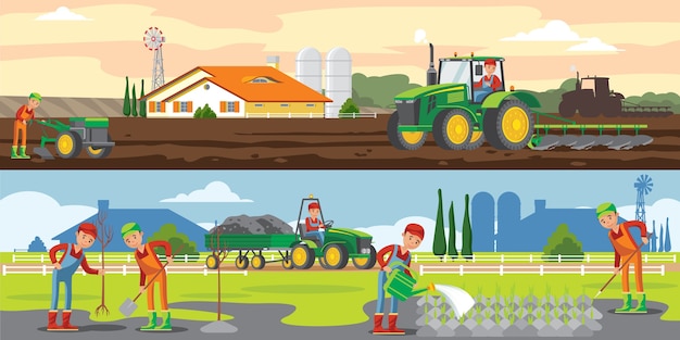 Farming and Agriculture Horizontal Banners – Free Download