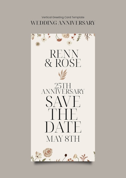 Floral Wedding Anniversary Template – Free Download