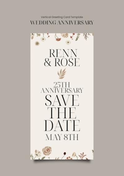 Floral Wedding Anniversary Template – Free Download