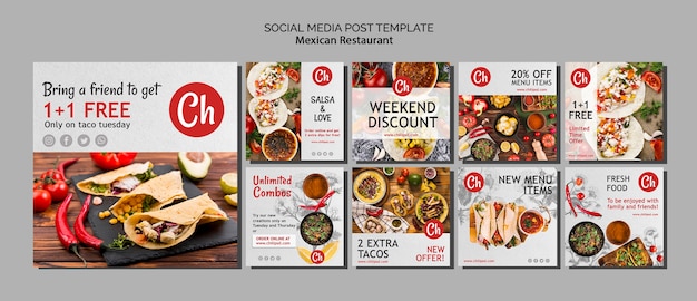 Mexican Restaurant Social Media Post Template – Free Download