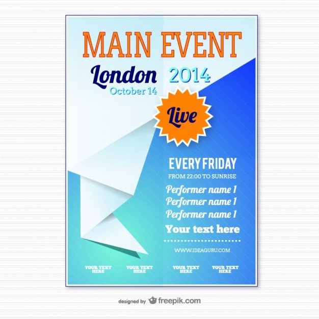 Origami Event Poster Template – Free to Download