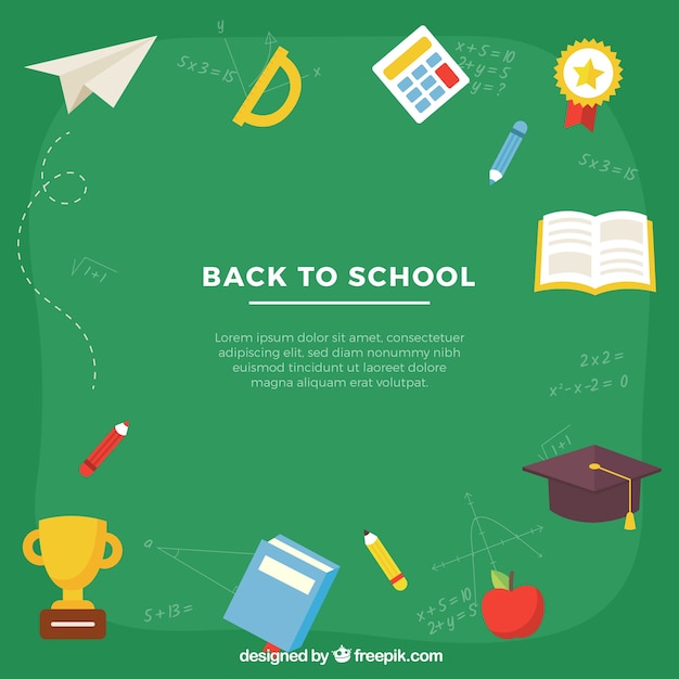 Flat Style School Elements Background – Download Free Stock Photo