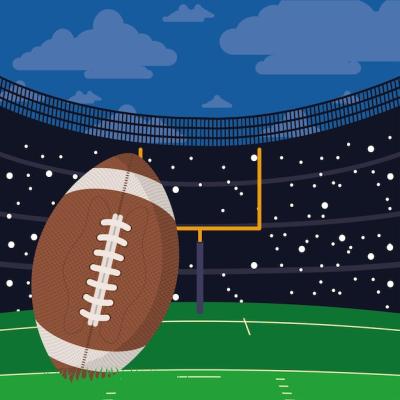 American Football Balloon in Stadium Scene – Free Download