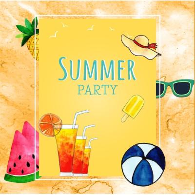 Colorful Summer Background Vector for Social Media Design – Download Free Stock Photo