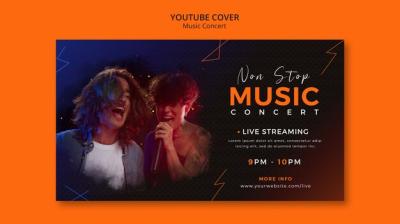 Fully Customizable Music Concert YouTube Cover Template – Free Download