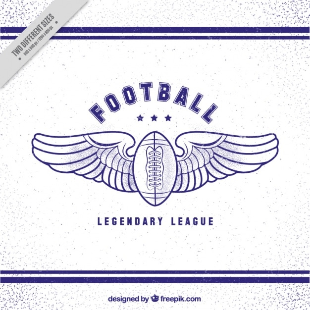 Vintage American Football Ball Background with Wings – Free Download