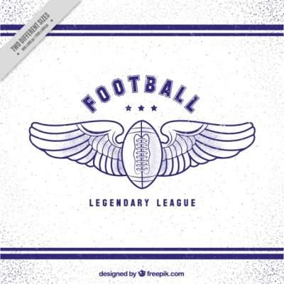 Vintage American Football Ball Background with Wings – Free Download