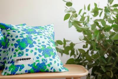 Pillow Mockup on Chair – Download Free Stock Photo