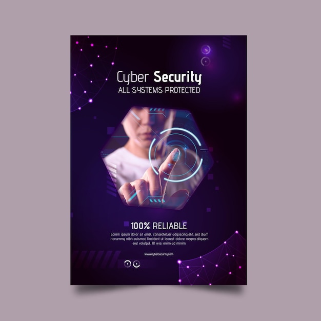 Cyber Security Vertical Flyer Template – Free Download