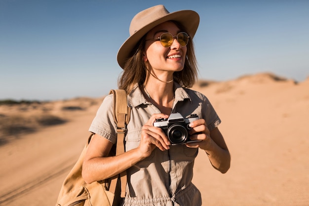 Attractive Young Woman in Khaki Dress on Safari in Africa – Free Stock Photo for Download