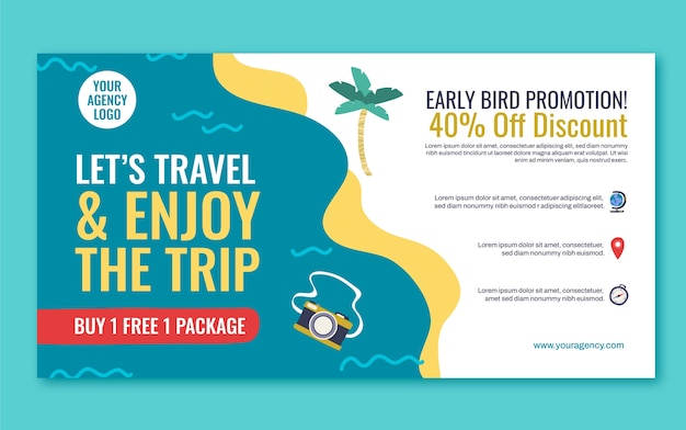 Hand Drawn Travel Agency Facebook Ad – Free Download