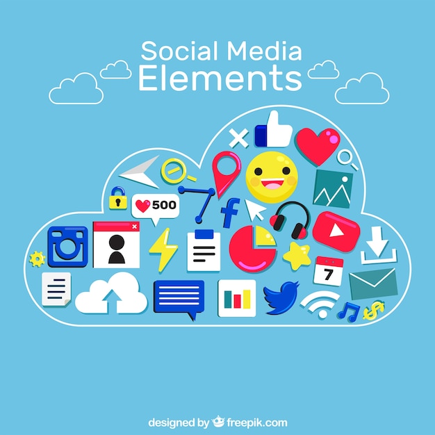 Cloud-Shaped Social Media Elements – Download Free Stock Photo