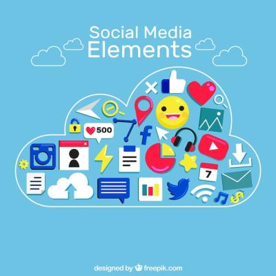 Cloud-Shaped Social Media Elements – Download Free Stock Photo