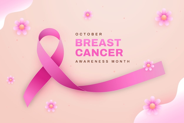 Realistic Background for Breast Cancer Awareness Month – Free Download