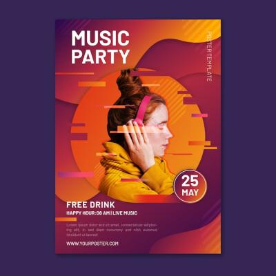 Music Poster Template – Free to Download High-Quality Vector Design