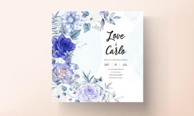 Beautiful Watercolor Floral Vintage Wedding Invitation Card – Free Download