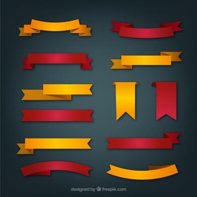 Retro Ribbons in Red and Yellow Tones – Free Download