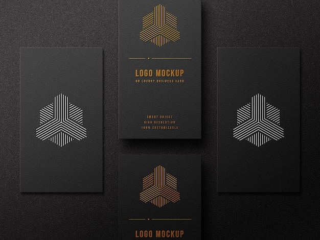 Luxury Logo Mockup on Business Card Featuring Gold and Silver Effect – Free Download