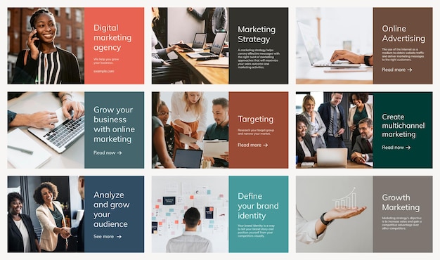 Digital Marketing Templates PSD Business Presentation Set – Free Download