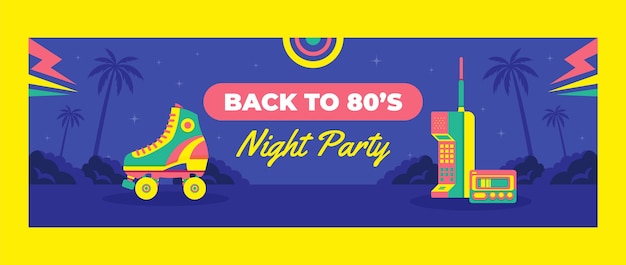 80’s Themed Party Twitter Header – Free Download