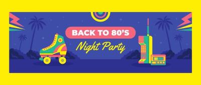 80’s Themed Party Twitter Header – Free Download