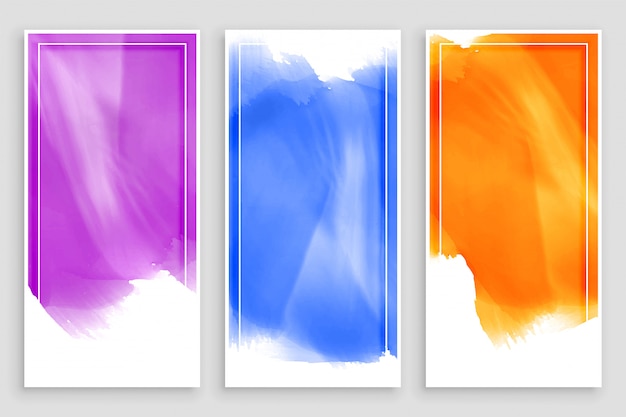 Empty Watercolor Banners Set Design – Free Stock Photo Download