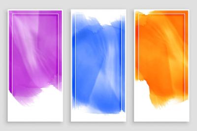 Empty Watercolor Banners Set Design – Free Stock Photo Download