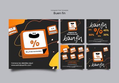 Buen Fin Template Design for Eye-Catching Promotions – Download Free Stock Photo