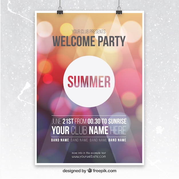 Party Poster Design Featuring Bokeh Background – Free Download