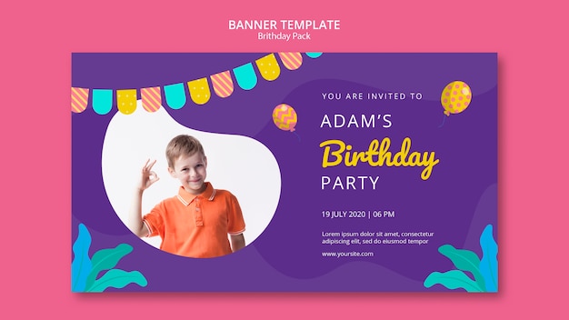 Birthday Party Banner Template – Free Download